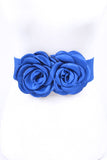 Satin Double Flower Elastic Belt