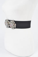 Rhinestone Flower Iconic Elastic Belt