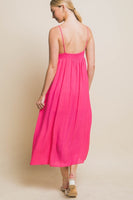 Flower Design Spaghetti Strap MidiDress
