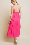 Flower Design Spaghetti Strap MidiDress