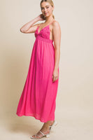 Flower Design Spaghetti Strap MidiDress
