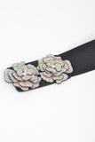 Rhinestone Flower Iconic Elastic Belt