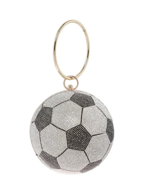 Rhinestone Soccer Ball Clutch