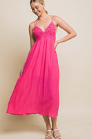 Flower Design Spaghetti Strap MidiDress