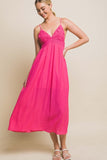 Flower Design Spaghetti Strap MidiDress