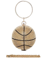 Stone Pave Basketball Pendant Clutch Bag