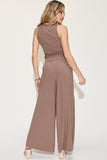 Basic Full Size Ribbed Tank and Wide Leg Pants Set