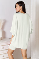 Three-Quarter Sleeve Top and Shorts Set