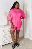 Three-Quarter Sleeve Top and Shorts Set