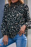 Floral Mock Neck Blouse Top