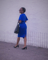 Ruffle Sleeve Dress Blue - Lady Lavender Boutique LLC
