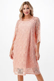 Blush  Shift Dress in Lace