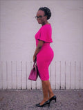 Ruffle Sleeve Dress Raspberry - Lady Lavender Boutique LLC